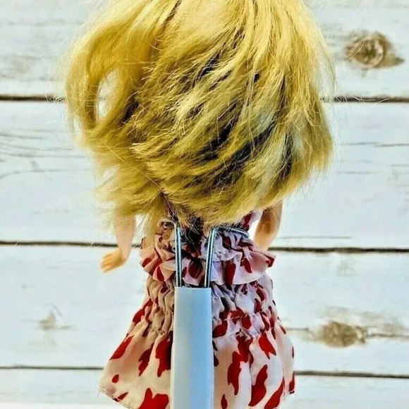 MATTEL BARBIE Doll Blonde Hair Blue Eyes Red White Dress 12" Tall Used - Picture 5 of 11